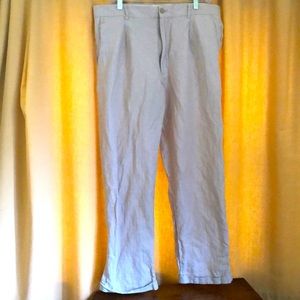 $59 Concepts Claiborne tan flat front linen blend casual pants Men’s size 34x30